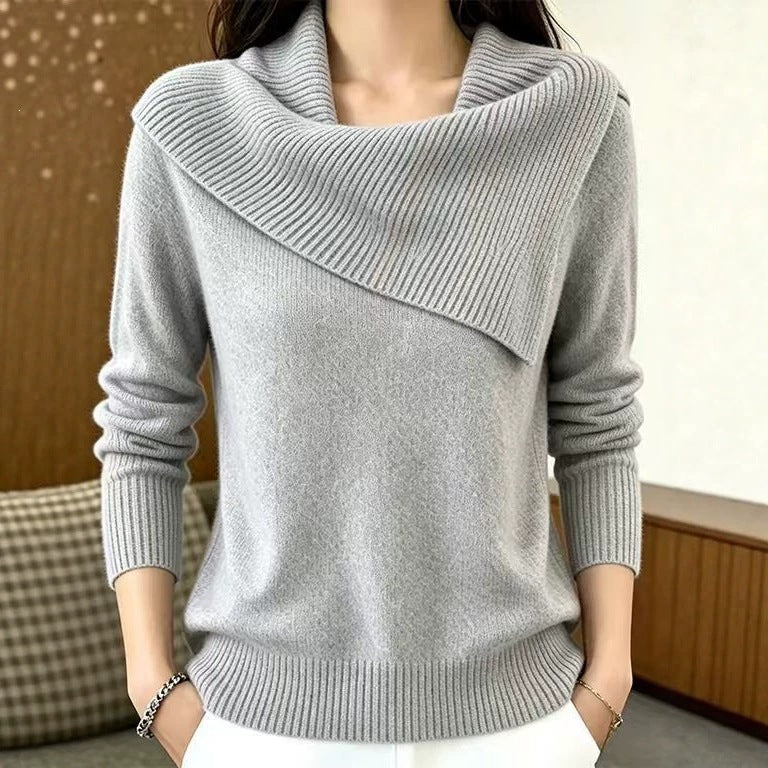 Maglione donna rilassato con collo a revers - Comodo e versatile