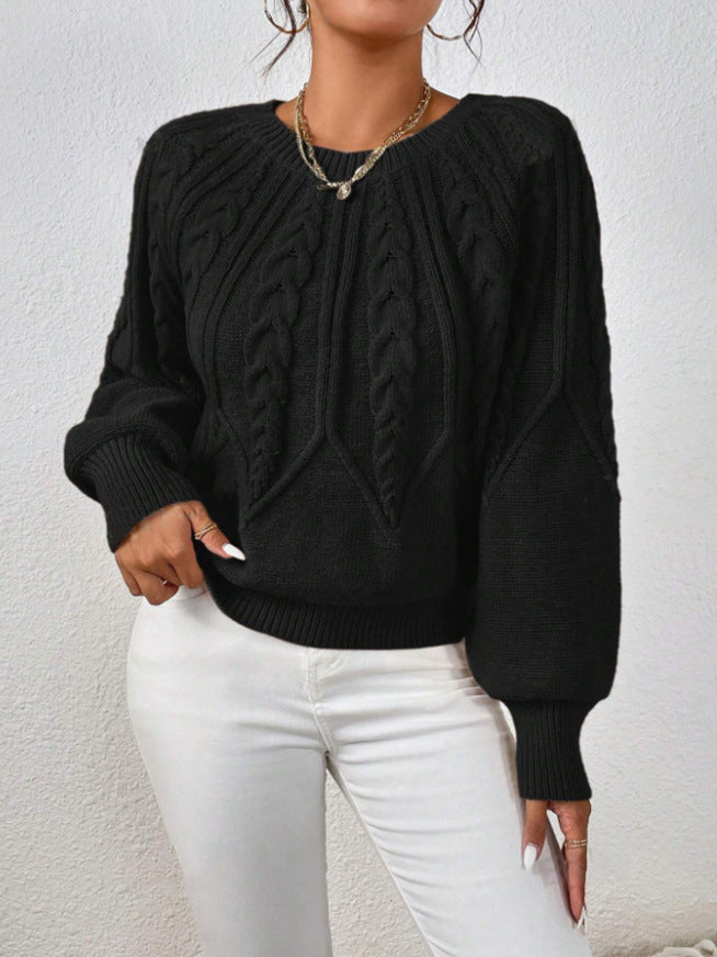 Suéter de mujer de cuello redondo con textura - Suave y versátil