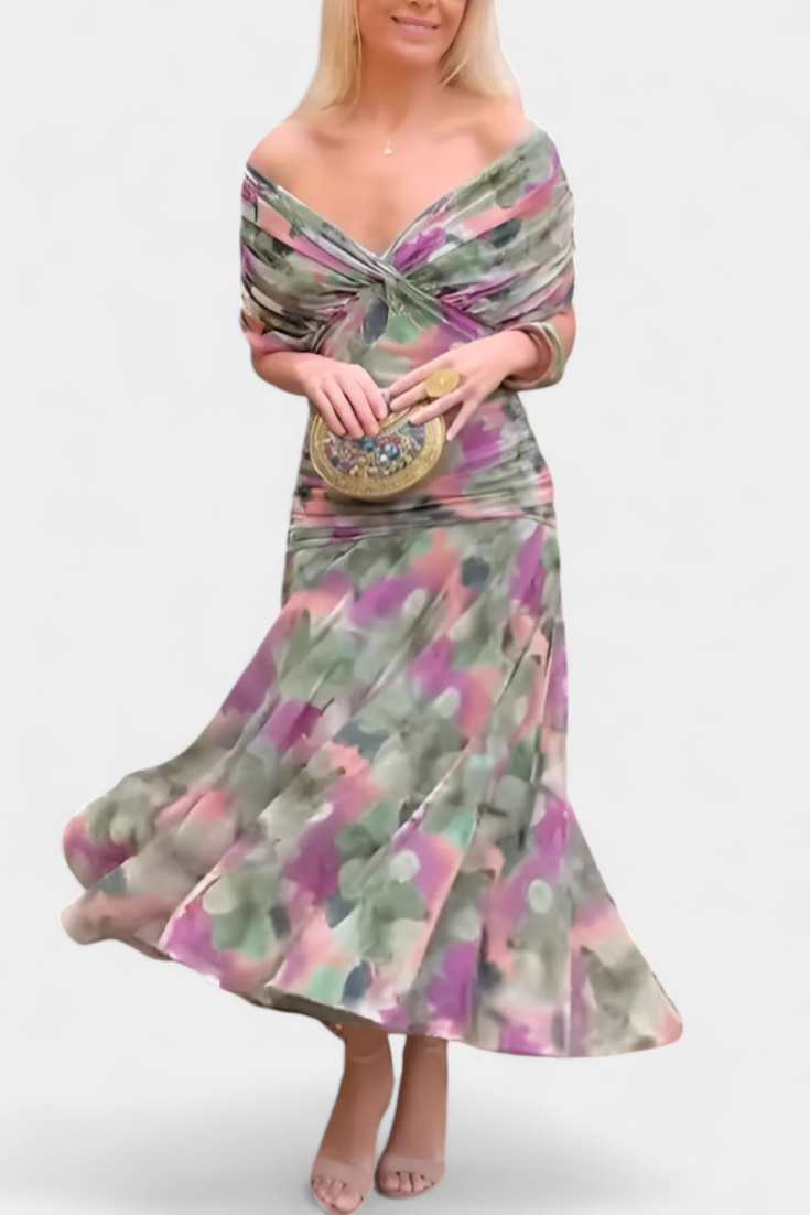 Abito elegante da donna stampato - Fluido e femminile