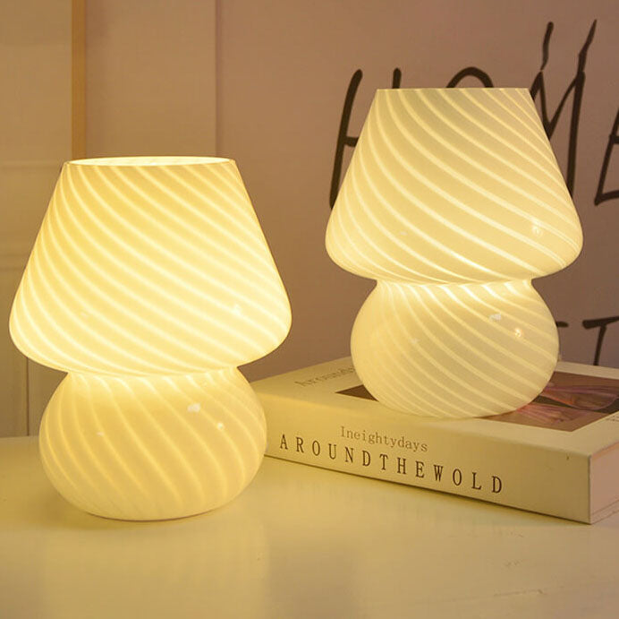 Lampada da tavolo moderna e minimalista in vetro spugna a righe