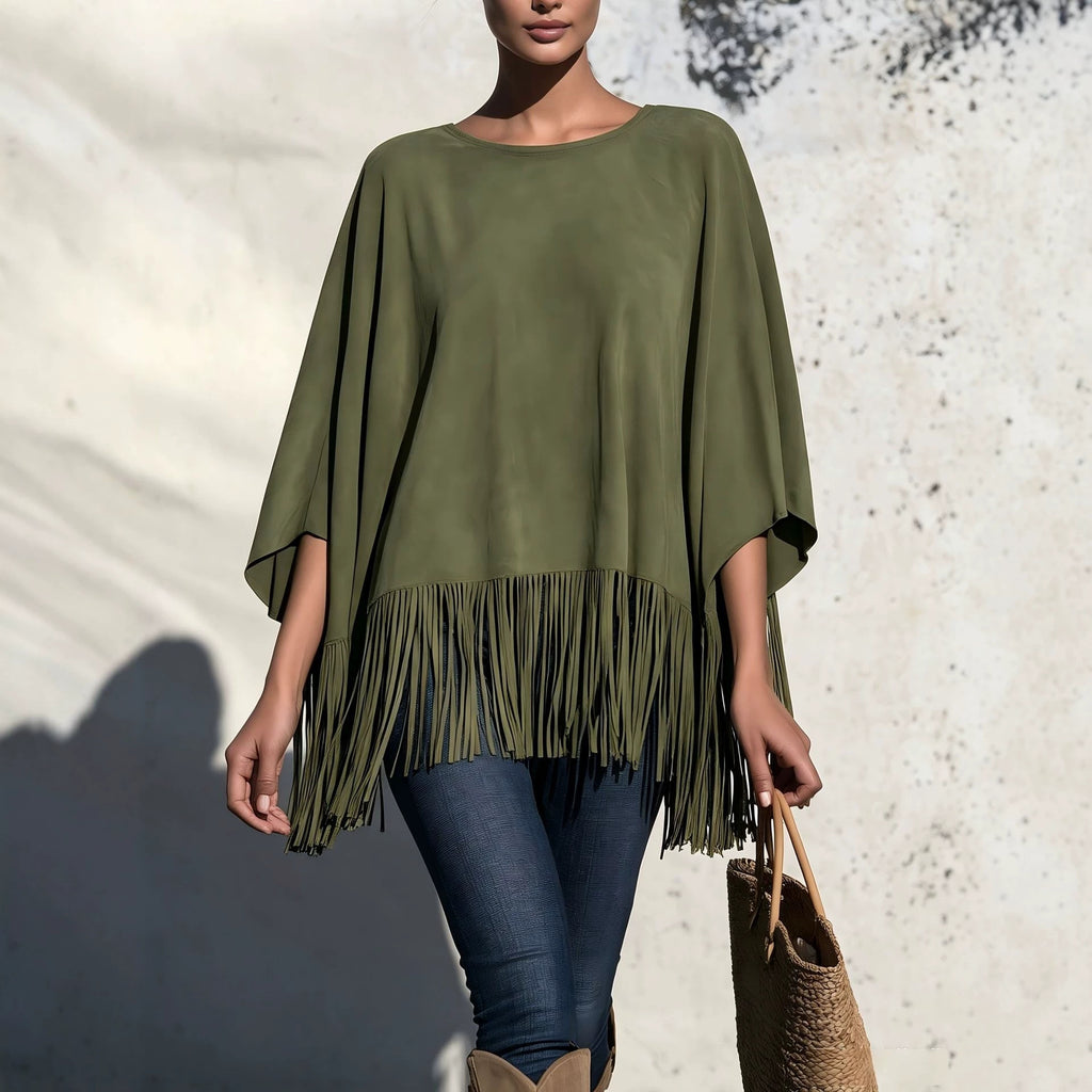 Blouse ample pour femme à franges - Fluide et originale