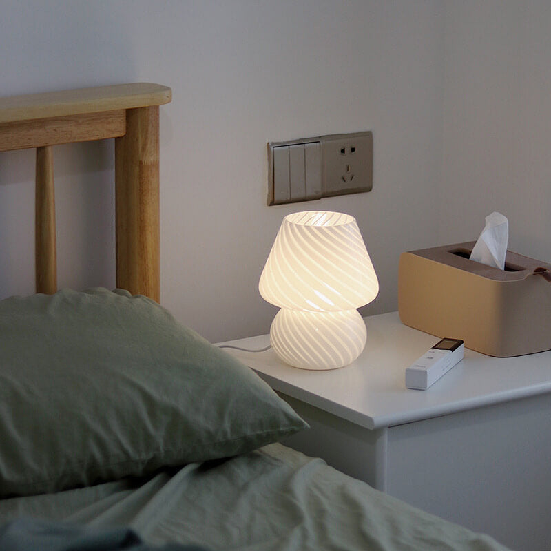 Lampada da tavolo moderna e minimalista in vetro spugna a righe