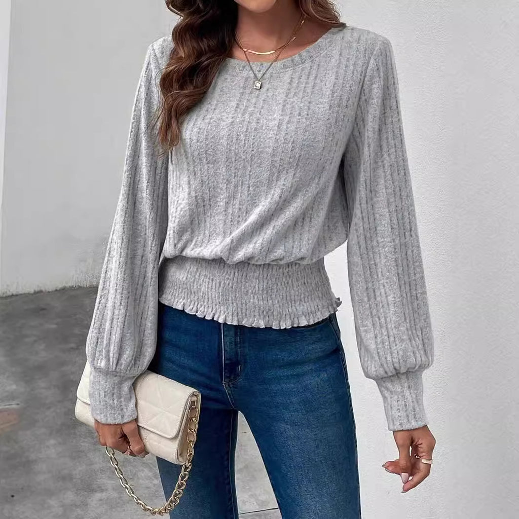 Top décontracté pour femme à manches longues - Simple et polyvalent
