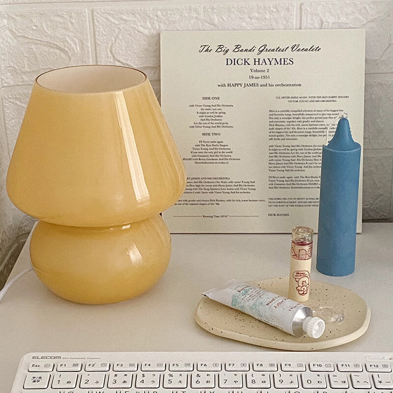 Lampada da tavolo moderna e minimalista in vetro spugna a righe