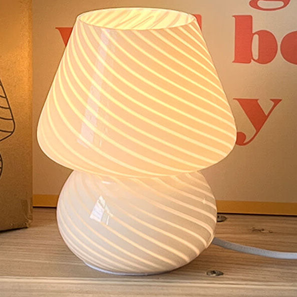 Lampada da tavolo moderna e minimalista in vetro spugna a righe