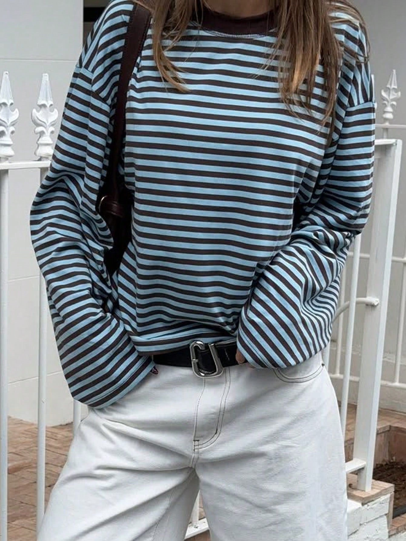 Top Donna a Righe Color Block Retrò – Stile Casual con Vestibilità Morbida
