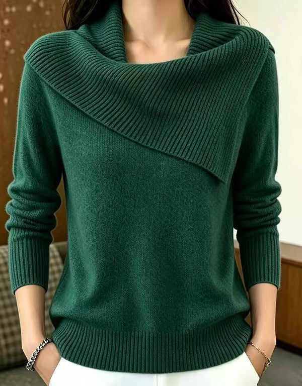 Maglione donna rilassato con collo a revers - Comodo e versatile