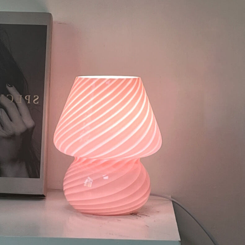 Lampada da tavolo moderna e minimalista in vetro spugna a righe
