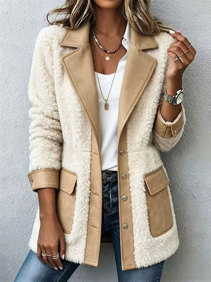 Cardigan femme patchwork en denim - Chaud et original