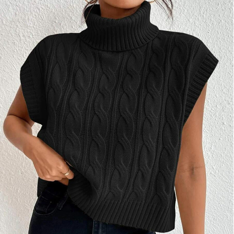 Maglione smanicato donna a collo alto - Morbido e versatile