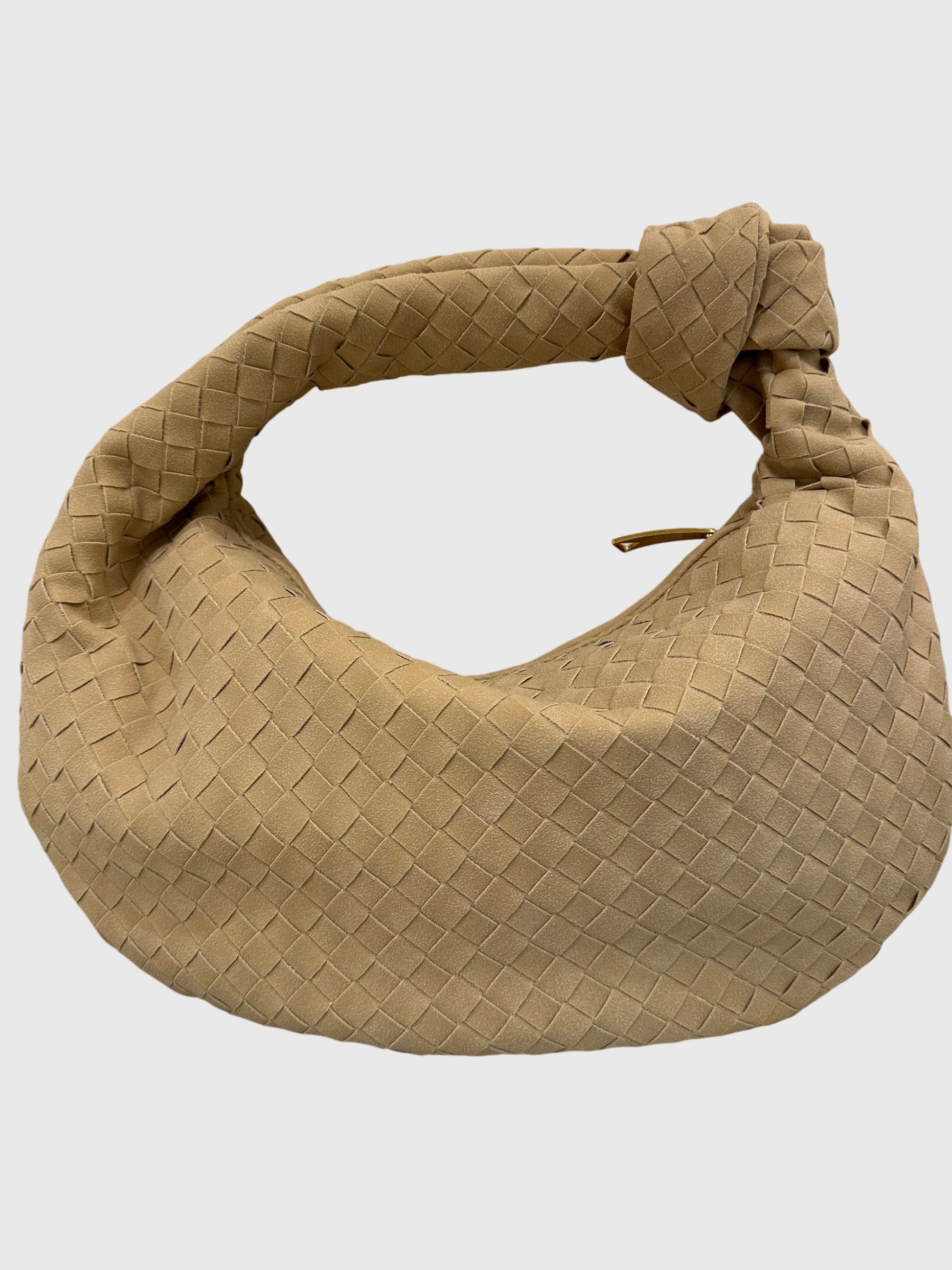 Borsa Donna Media in Suede Intrecciato – Stile Elegante con Nodo Quotidiano