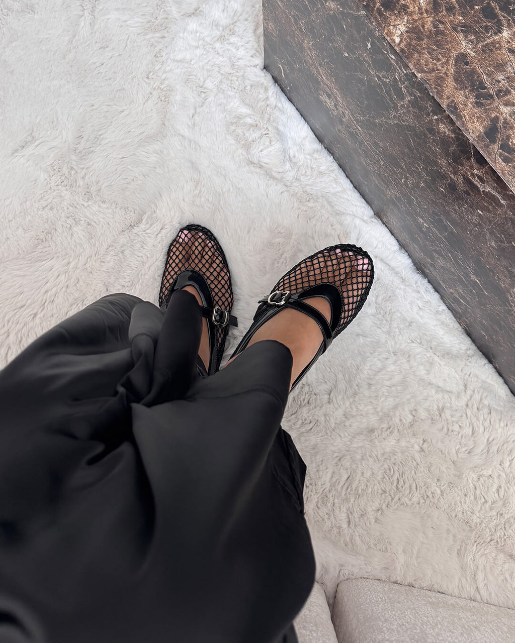 Ballerine da donna in mesh traspirante con dettagli effetto pelle - Eleganti e leggere