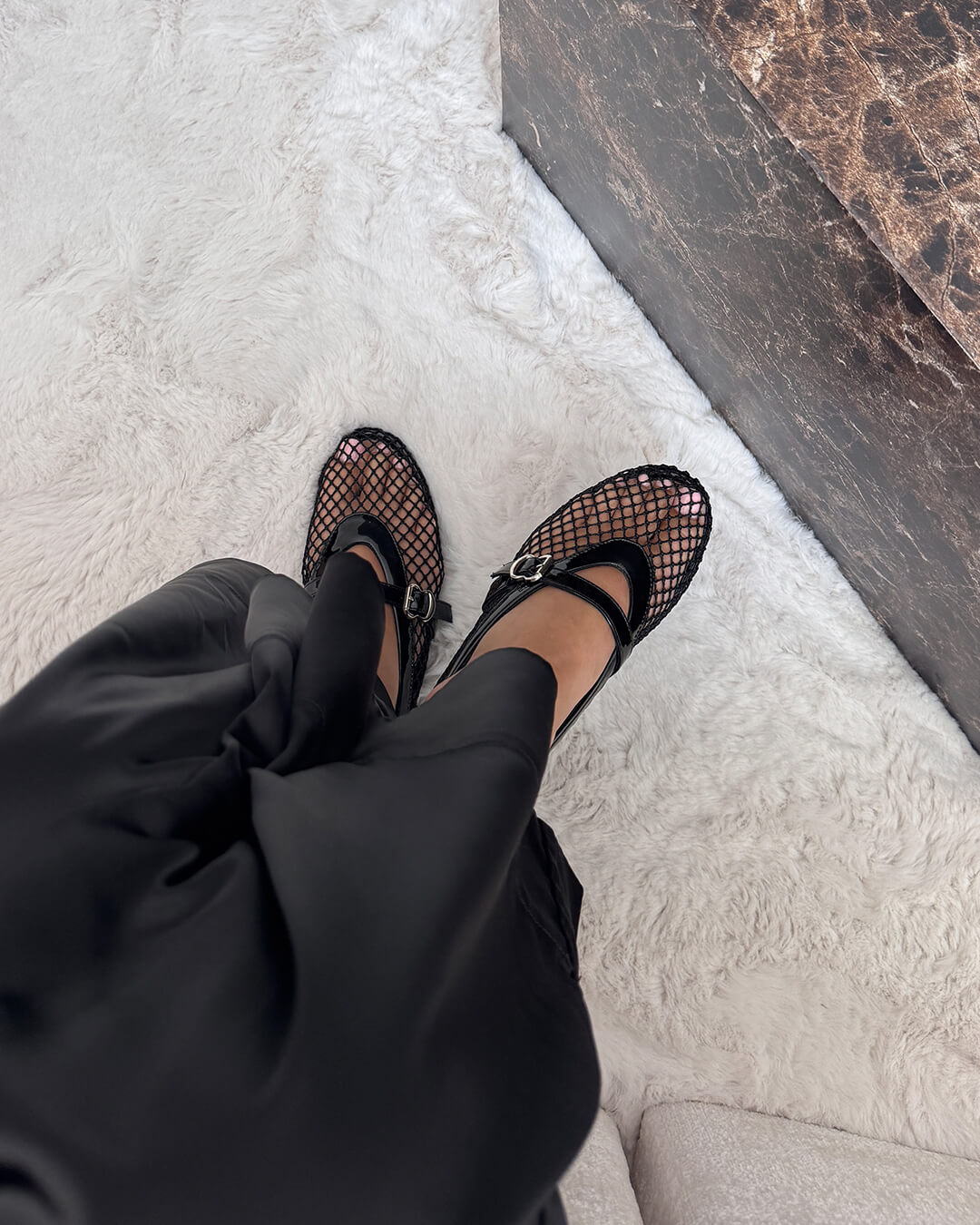 Ballerine da donna in mesh traspirante con dettagli effetto pelle - Eleganti e leggere