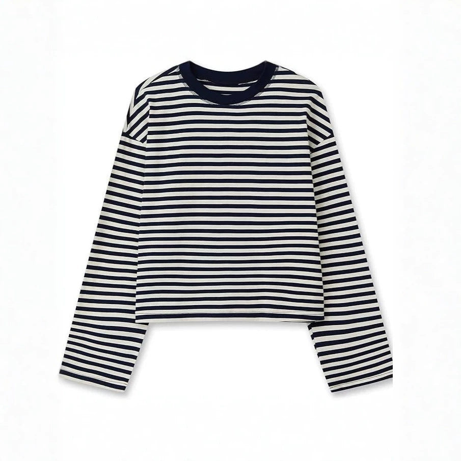T-shirt da donna a righe color-block in stile rétro – Casual e vintage