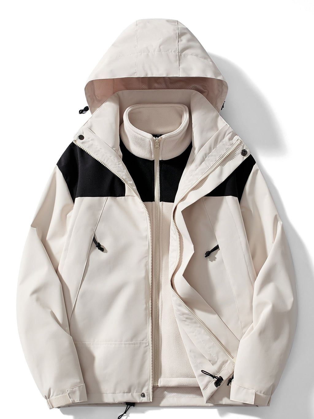 Giacca in pile 3 in 1 da donna – Giacca a vento invernale con cappuccio