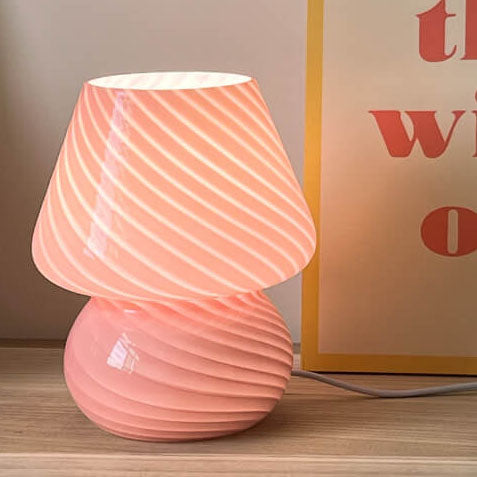 Lampada da tavolo moderna e minimalista in vetro spugna a righe