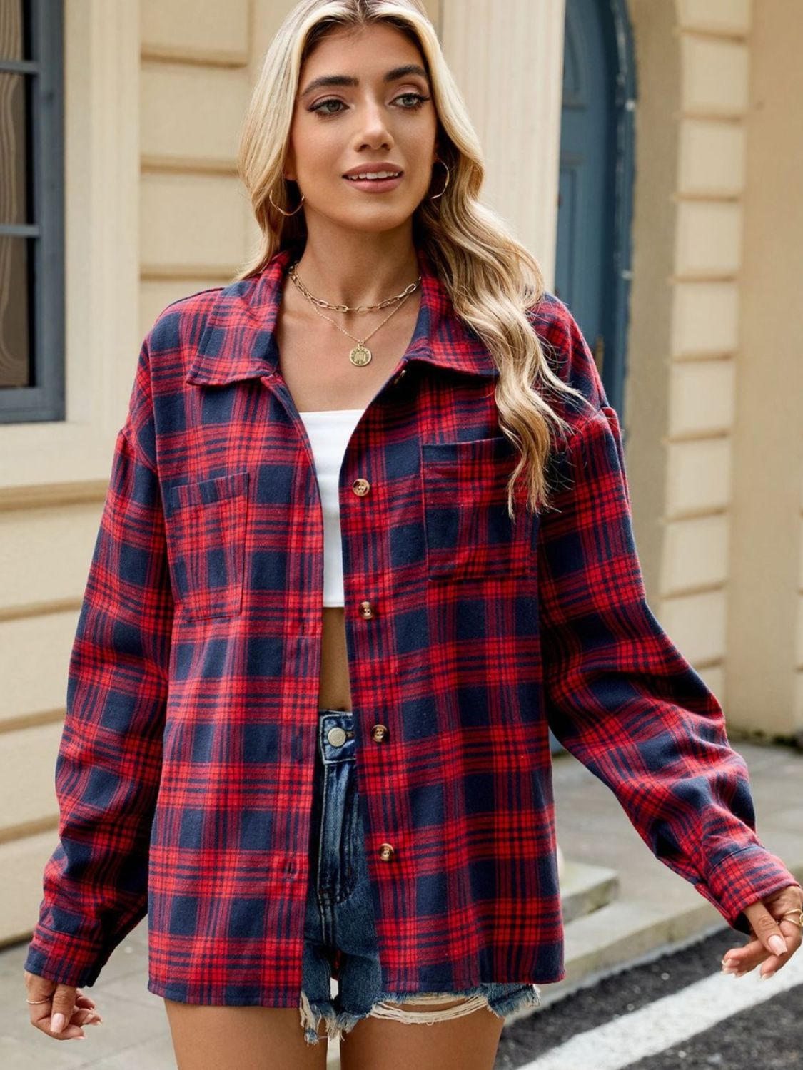 Camicia da donna a maniche lunghe a quadri – Stile casual e comodo per tutti i giorni