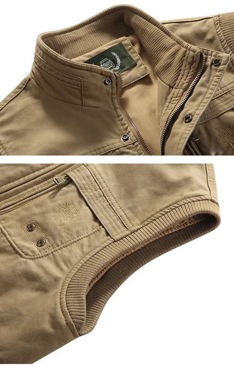 Gilet da uomo in stile vintage con tasche multiple