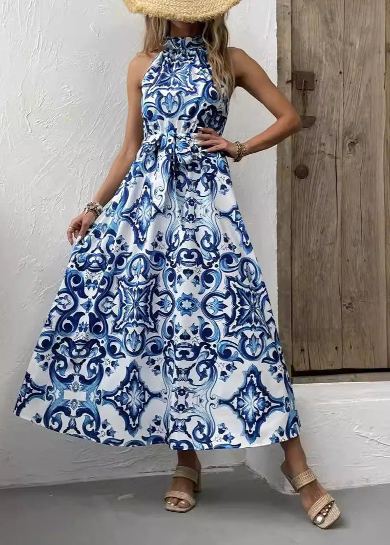 Maxi abito estivo da donna con a Cavezza- leggero e lusinghieroscollo