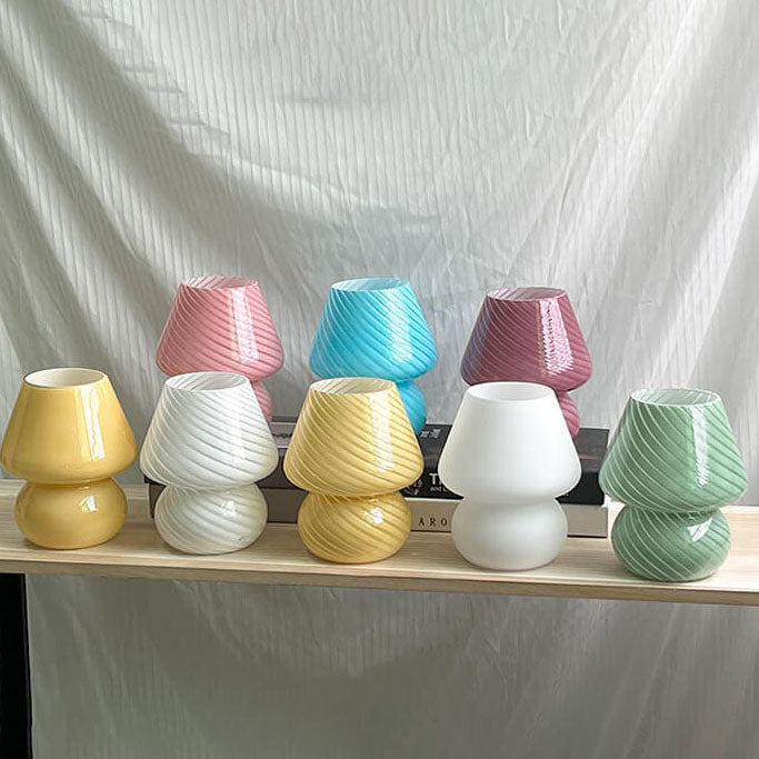 Lampada da tavolo moderna e minimalista in vetro spugna a righe
