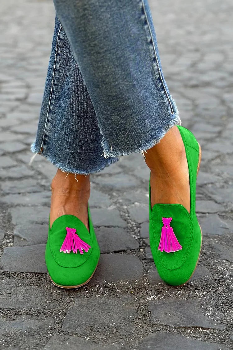 Mocassini donna con nappe – Scarpe basse slip-on stile elegante per un look chic quotidiano