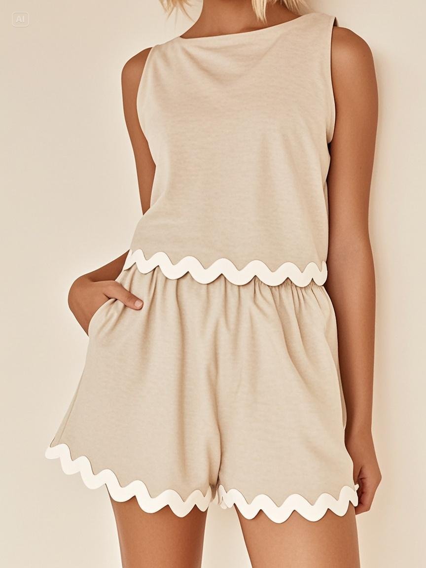 Set donna con short smanicato tinta unita - Leggero e casual