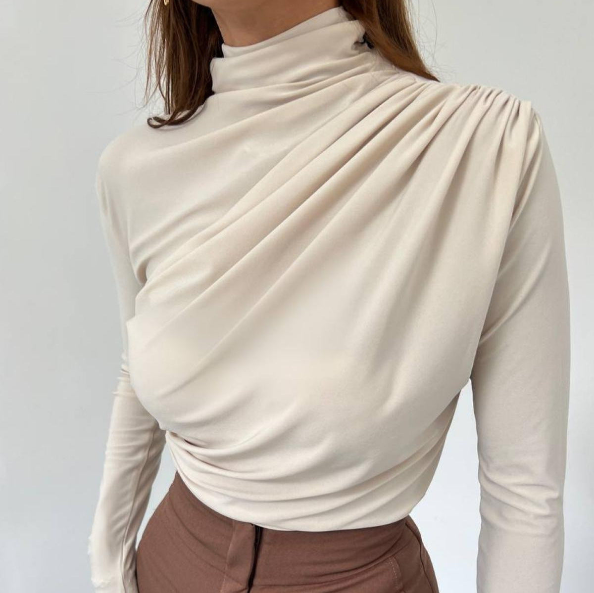 Top basique à manches longues pour femme - Simple et doux