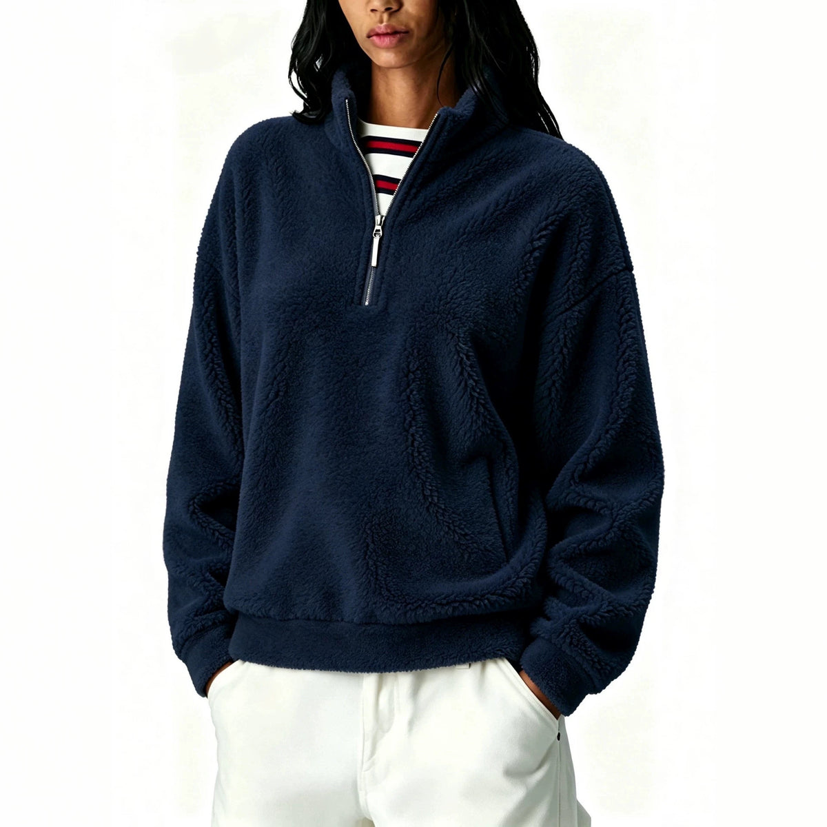 Sudadera de mujer con cremallera y forro polar - Cálida y práctica