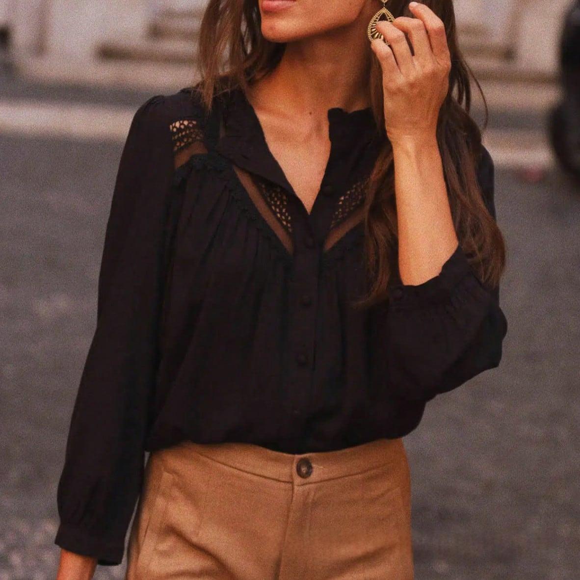 Top donna con inserto in pizzo - Semplice e femminile