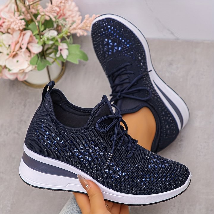 Sneakers Ortopediche Donna con Supporto Arco Plantare e Strass – Comode e Leggere