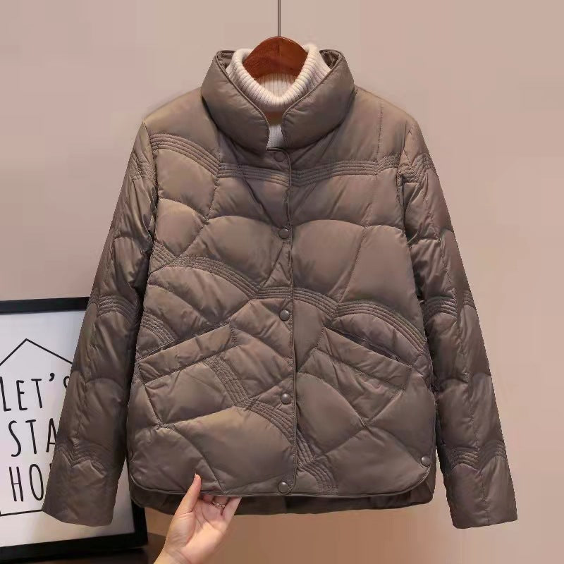 Giacca trapuntata leggera premium da donna – Elegante cappotto con collo alto
