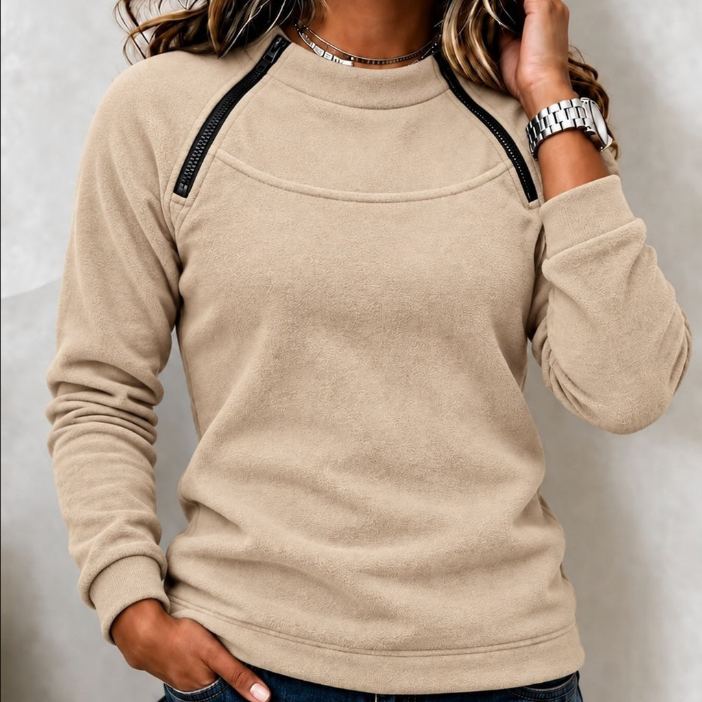 Sweat thermique pour femme à col montant - Chaud et décontracté