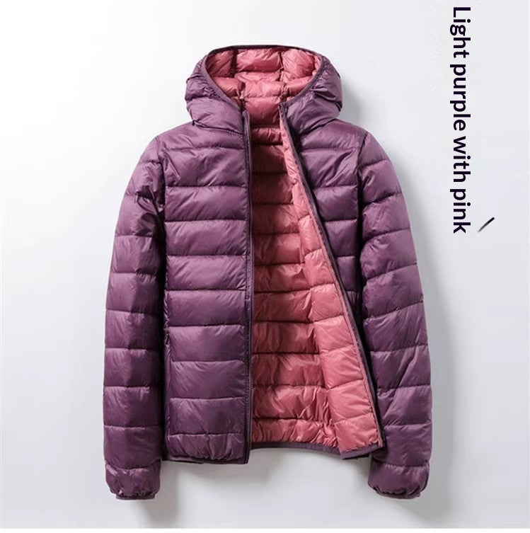 Doudoune courte légère pour femme avec capuche - Chaude et pratique