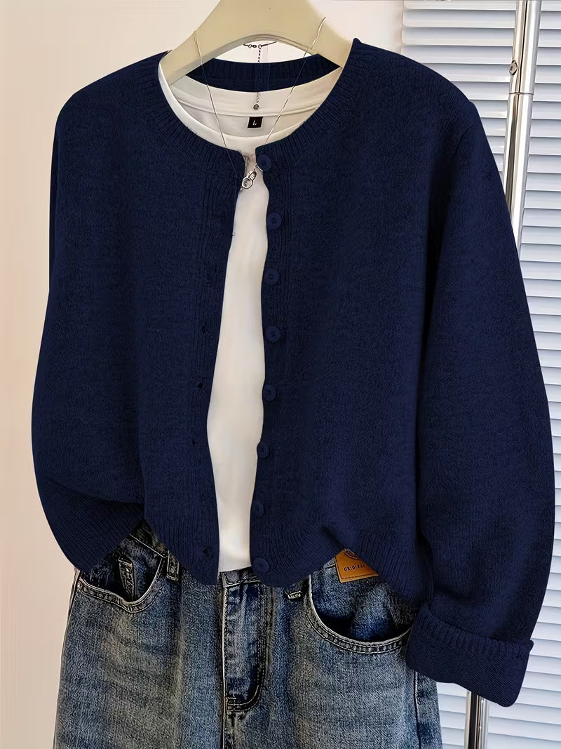 Cardigan corto donna girocollo - Morbido e facile