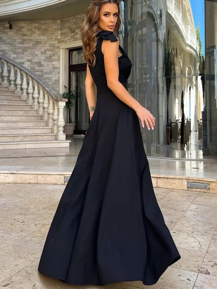 Abito maxi da donna da gala con linea fluida - Elegante e raffinato