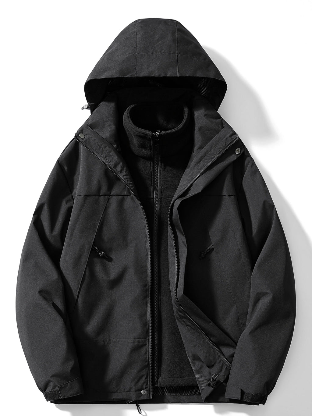 Giacca in pile 3 in 1 da donna – Giacca a vento invernale con cappuccio