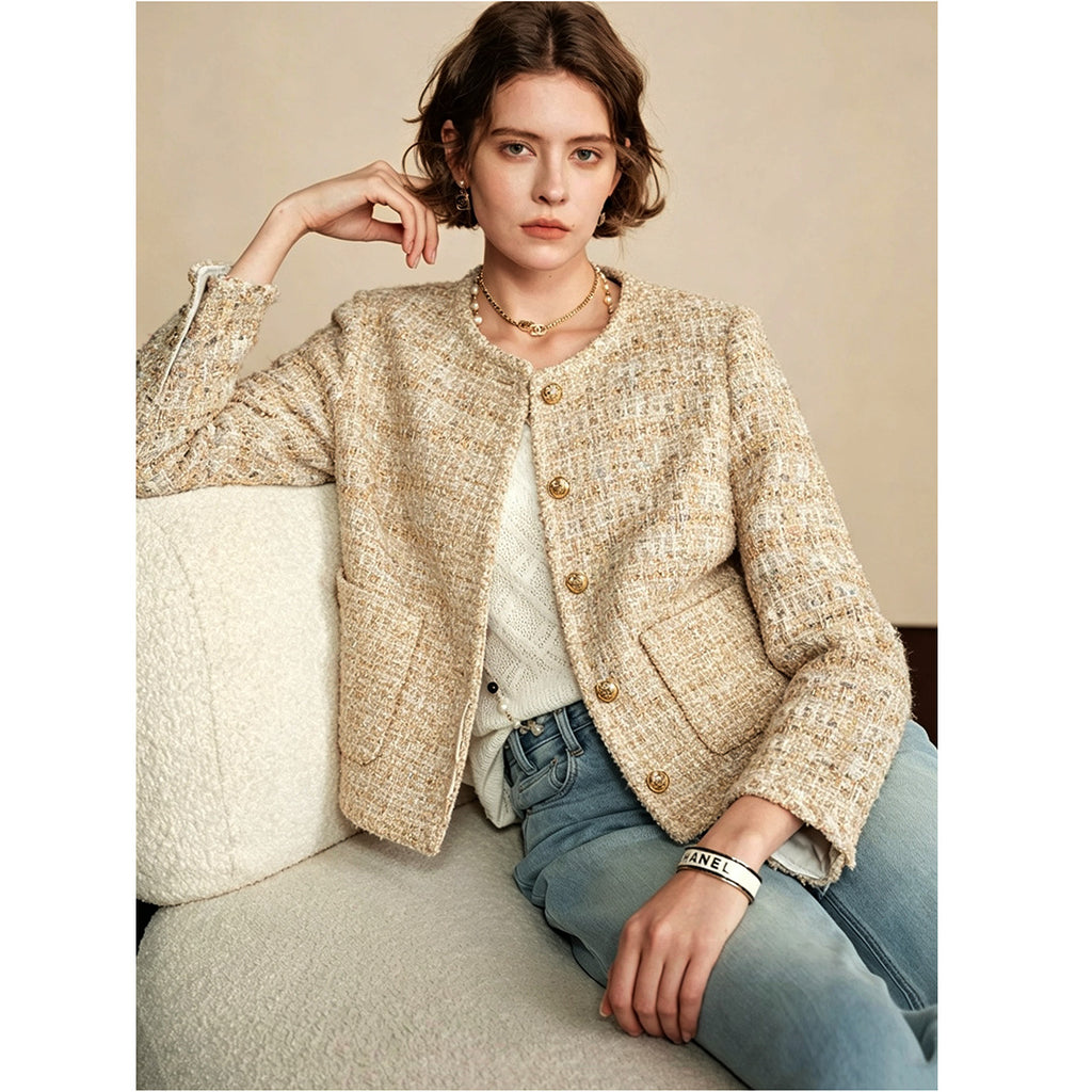 Giacca corta donna con bottoni dorati - Chic e strutturata