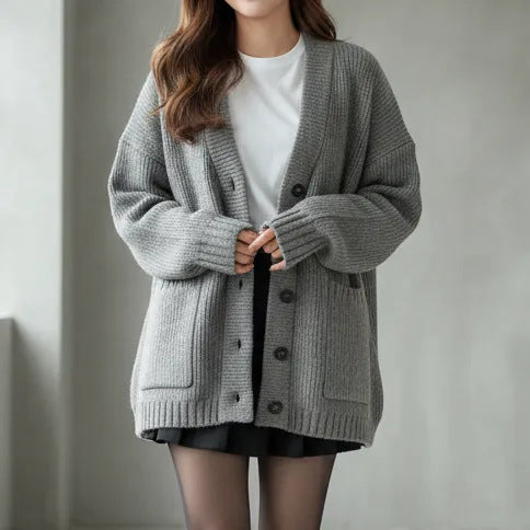 Cardigan femme en maille style coréen - Doux et tendance