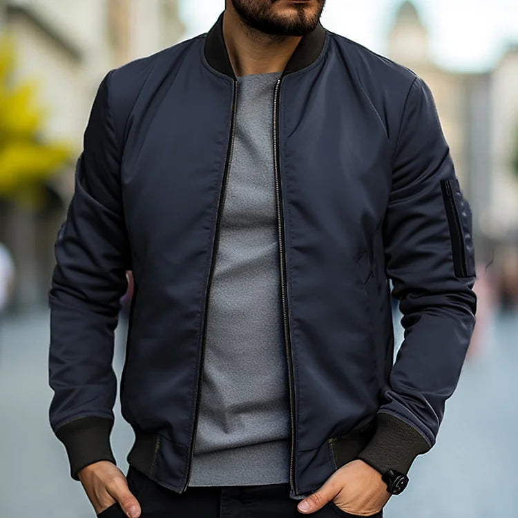Giubbotto bomber con cerniera da uomo - elegante e alla moda