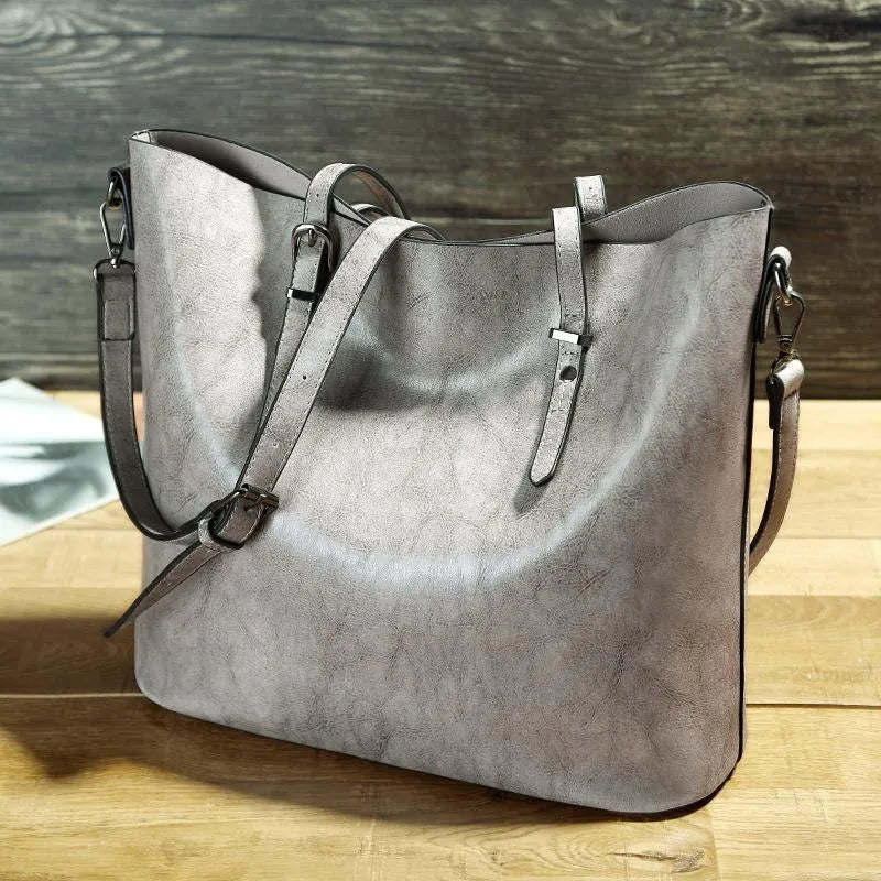 Borsa a mano da donna alla moda - Grande in similpelle con manici robusti