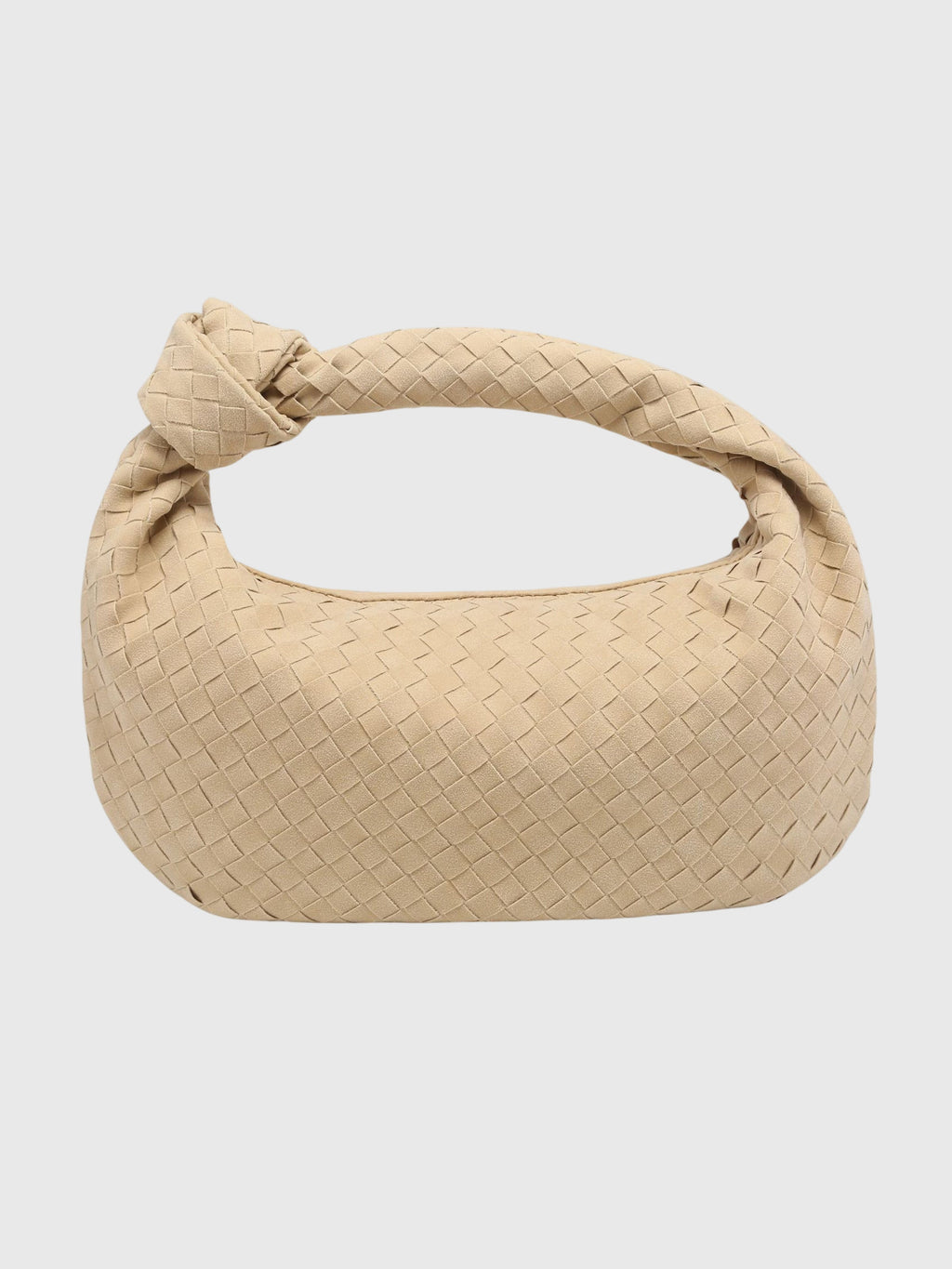 Borsa Donna Media in Suede Intrecciato – Stile Elegante con Nodo Quotidiano