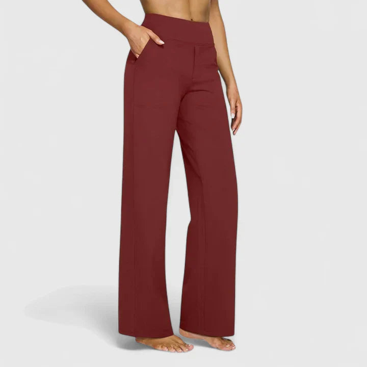 Pantaloni dritti a vita alta da donna – Vestibilità comoda e rilassata