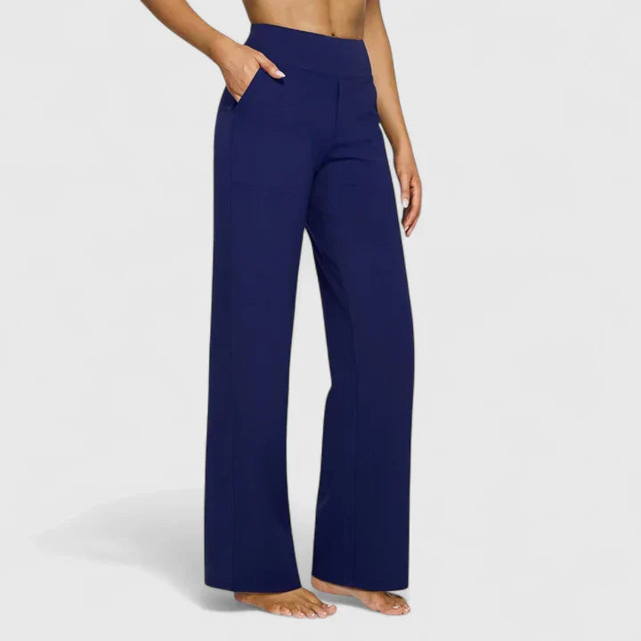 Pantaloni dritti a vita alta da donna – Vestibilità comoda e rilassata