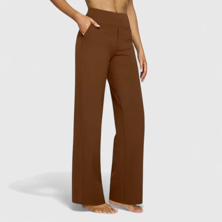 Pantaloni dritti a vita alta da donna – Vestibilità comoda e rilassata