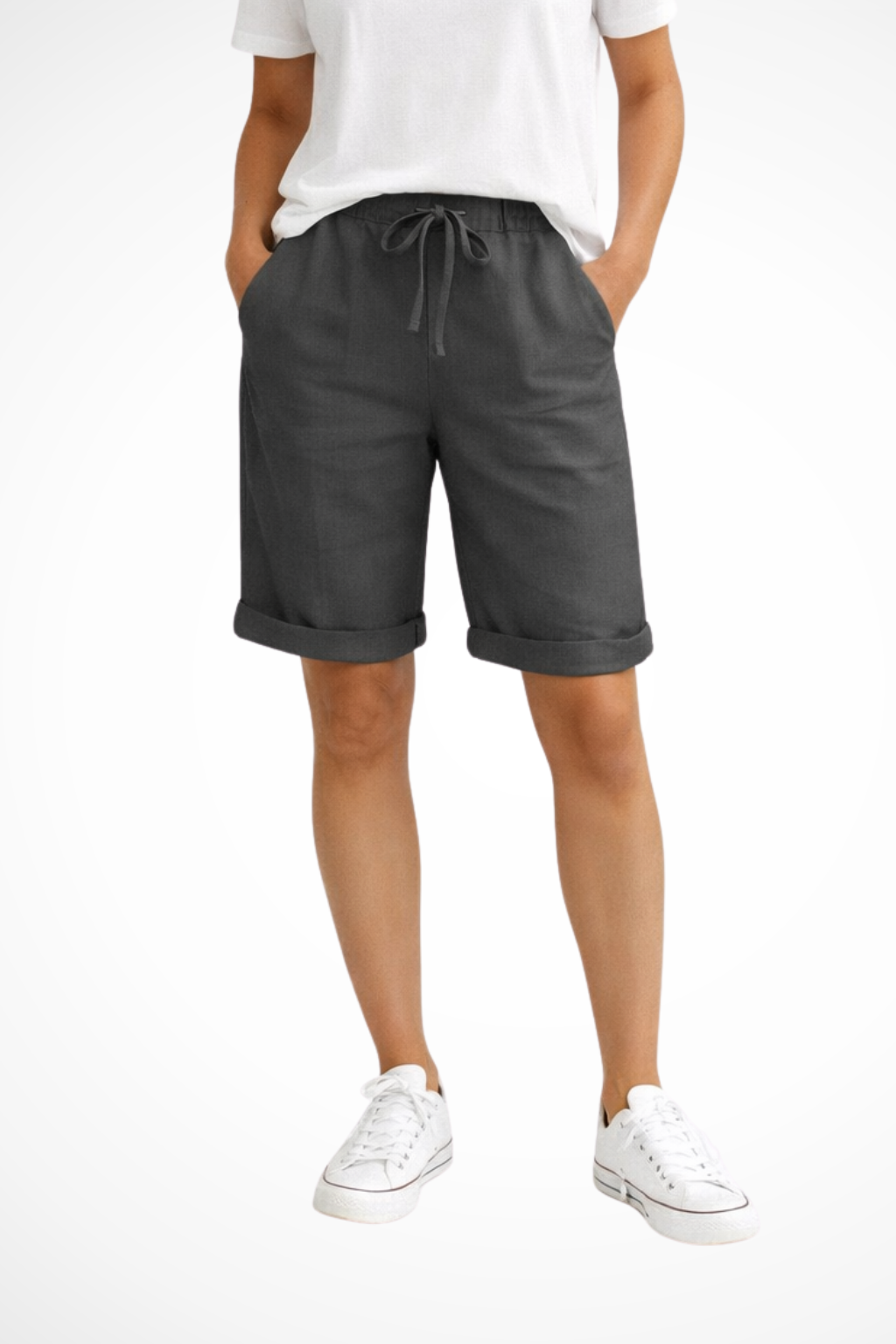 Pantaloni capri da donna in lino dalla vestibilità comoda – Leggeri, comodi e adatti a tutti i giorni