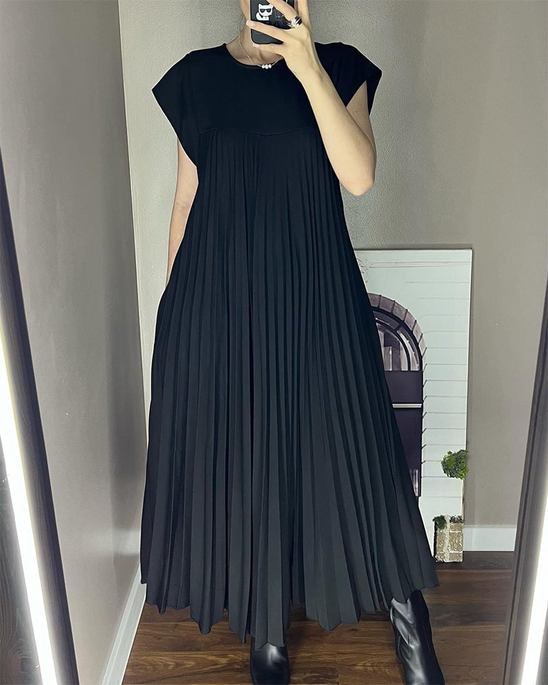 Abito maxi plissettato elegante da donna – Fluido e raffinato