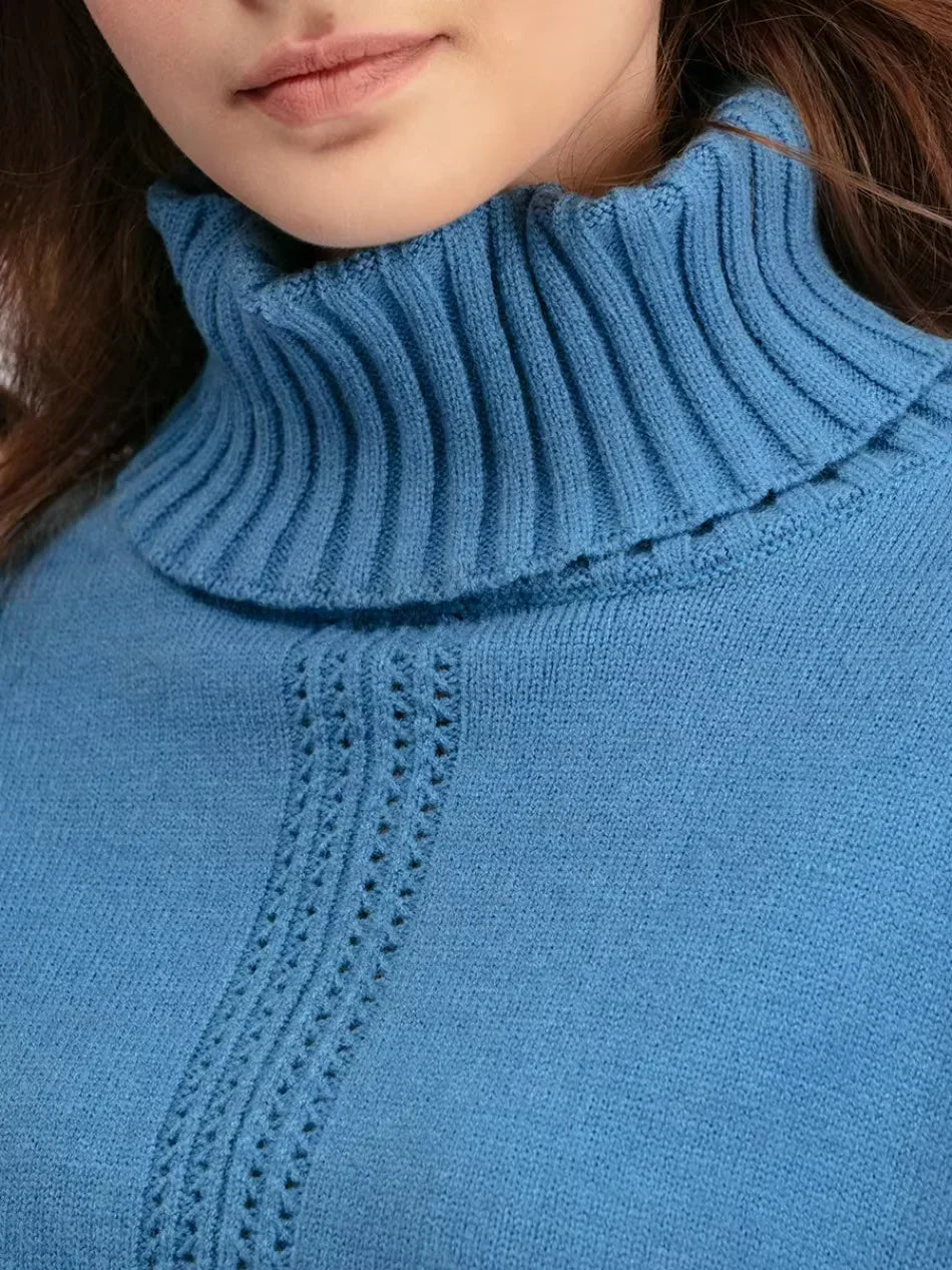 Conjunto de mujer con jersey de cuello alto y pantalones anchos - Elegante y cómodo