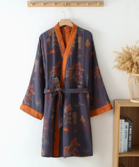 Gris-bleu et orange