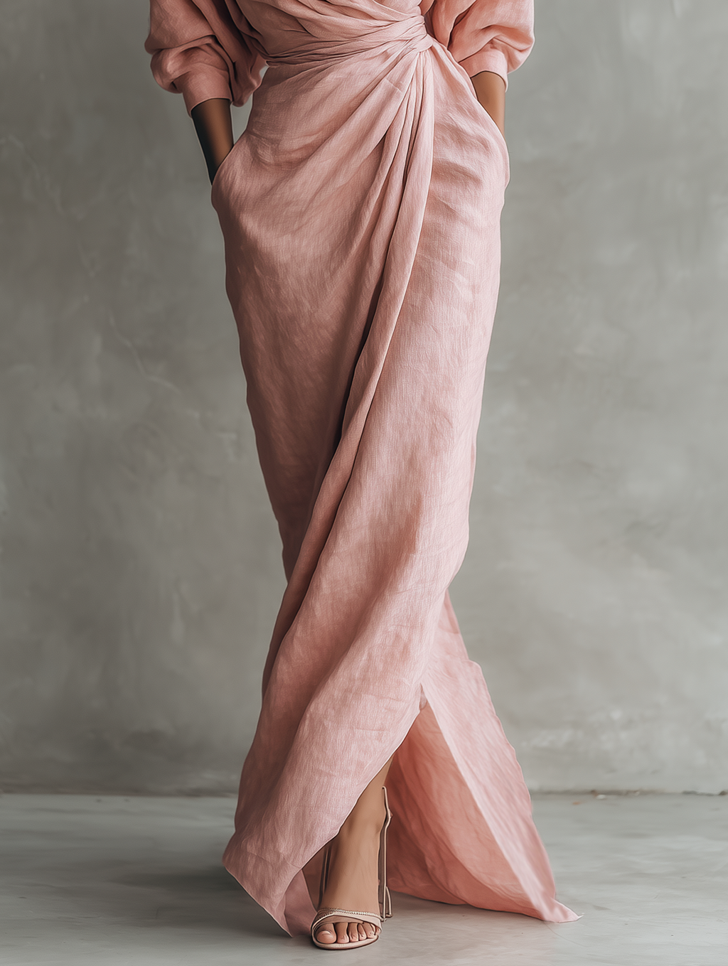 Abito maxi drappeggiato da donna - Elegante e femminile