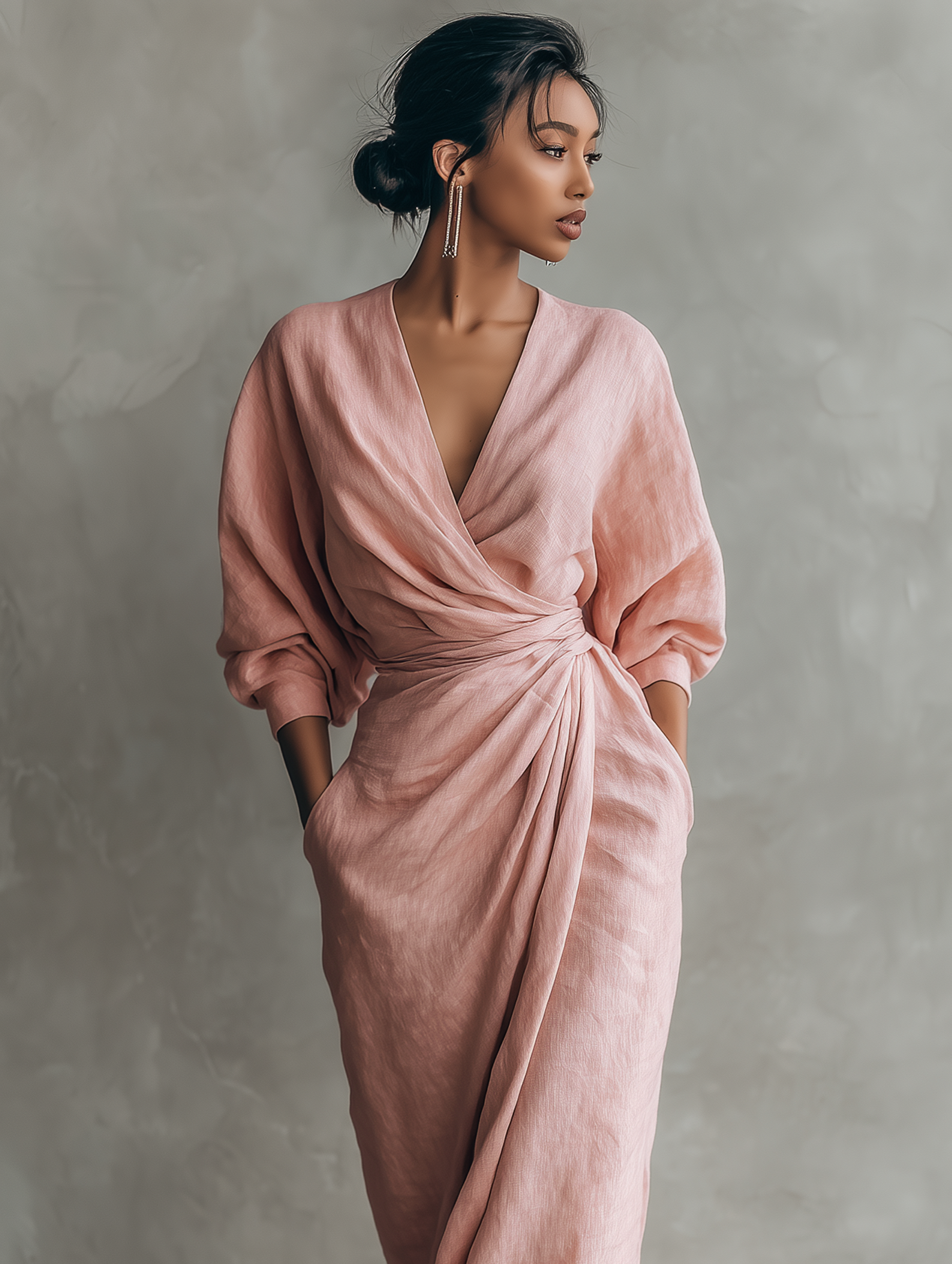 Abito maxi drappeggiato da donna - Elegante e femminile